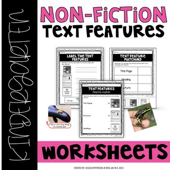 Preview of Non-Fiction Text Features Worksheets