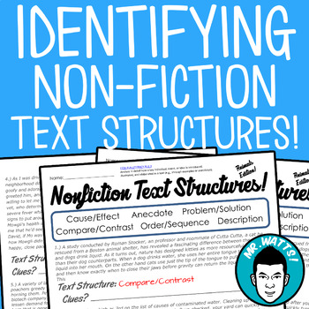 Preview of Identifying Non Fiction Text Structures Practice Pack