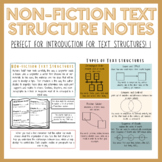 Non-Fiction Text Structure Reference Sheets | Notes | Intr