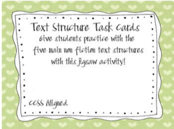 Preview of Non Fiction Text Structure Task Cards