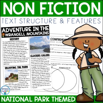 Preview of Non-Fiction Text Structure and Text Features Reading Passages & Comprehension
