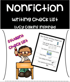 Preview of Non-Fiction Writing Checklist:  Lucy Calkins Inspired