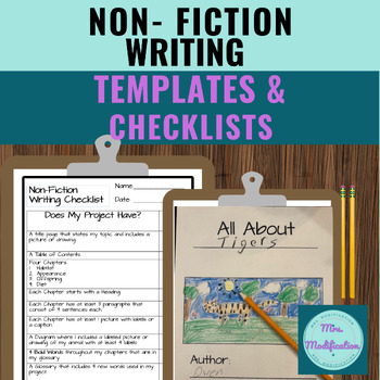 Preview of Non- Fiction Writing templates Special Education Differentiated 2nd - 4th grade
