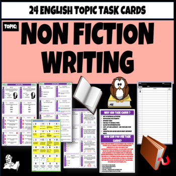 Preview of Non Fiction Writing English Literature Task Cards