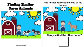 Preview of Non-Identical Farm Animals Adapted Book