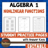 Nonlinear Functions - Editable Student Practice Pages