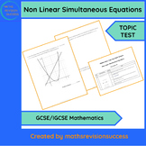 Non Linear Simultaneous Equations - Topic Test - GCSE IGCSE Maths