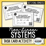 Non-Linear Systems of Equations (Set 2 - All Conics) | Task Cards