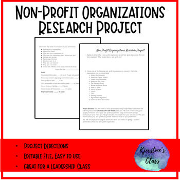 Preview of Non-Profit Research Project | Family and Consumer Sciences | FCS