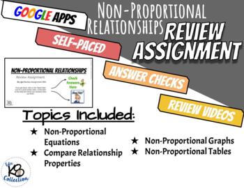 Preview of Non-Proportional Relationships - Review (digital) Assignment