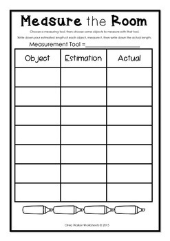 non standard measurement length worksheets for kindergarten grade one