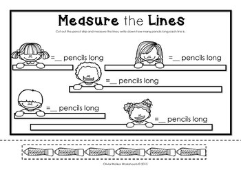 Non Standard Measurement - Length Worksheets for Kindergarten / Grade One