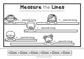 non standard measurement length worksheets for kindergarten grade one