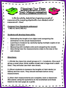 Preview of Non-Standard Measurement Shoe Activity (Primary Grades)