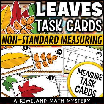Preview of Non-Standard Measurement Task Cards Math Activities for Fall Measuring Activity
