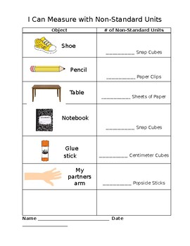 Preview of Non-Standard Measurement Worksheet