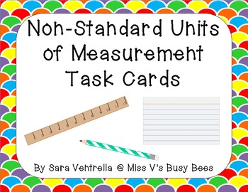 Preview of Non-Standard Units of Measurement Task Cards FREEBIE