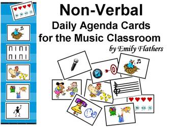 Preview of Non-Verbal Daily Agenda Cards for the Music Classroom