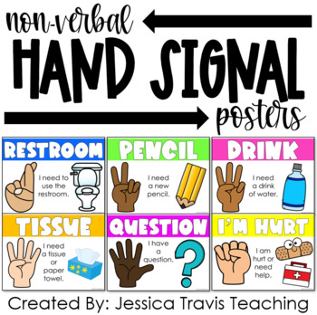 Preview of Non-Verbal Hand Signal Posters {A Classroom Managment Tool}