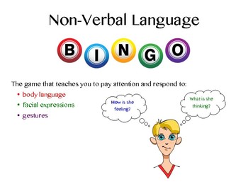 Preview of Non-Verbal Language BINGO: A social skills game