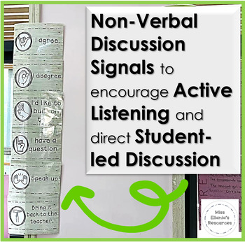 Preview of Non Verbal Signals for Classroom Discussion and Dialogic Teaching (Light Wood)