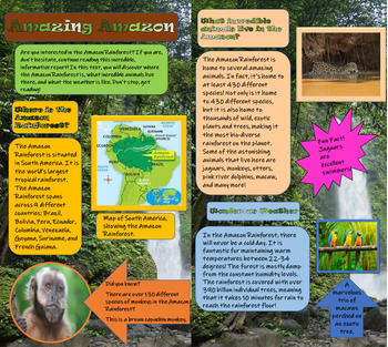 Preview of Non-chronological report model text - Amazon Rainforest