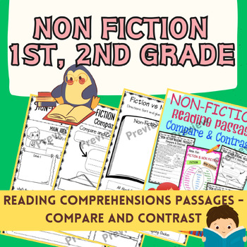 Preview of Non fiction 1st, 2nd grade reading comprehensions passages - Compare and Contras