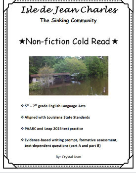 Preview of Isle de Jean Charles Article Non-fiction Cold Read and Test Prep