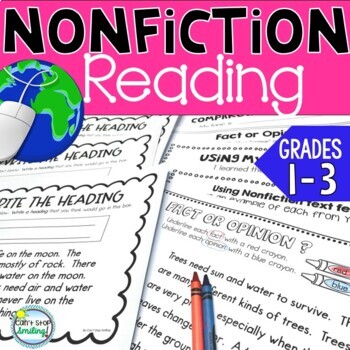 Preview of Nonfiction Reading Graphic Organizers Fact and Opinion Text Features 2nd Grade