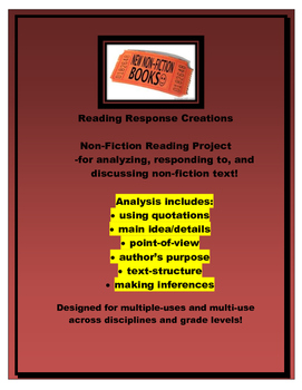 Preview of Non-fiction Book Report: Reading Response Pages (genre/book study/project)