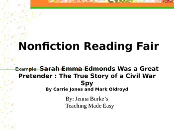 Preview of Non-fiction Reading Fair Project