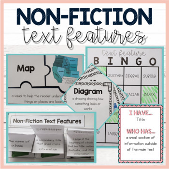 Preview of Nonfiction Text Features - Posters, Activities, and Clipart