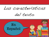 Non fiction Text features in Spanish Caracteristicas del texto