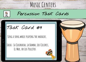 Preview of Non-pitched Percussion Task Cards for Music Centers on Google Slides