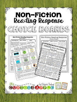 Preview of Non-Fiction Reading Response Choice Board Bundle