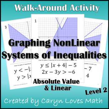 Preview of NonLinear Systems of Inequalities:Linear & Absolute Value~Walk Around Activity~2