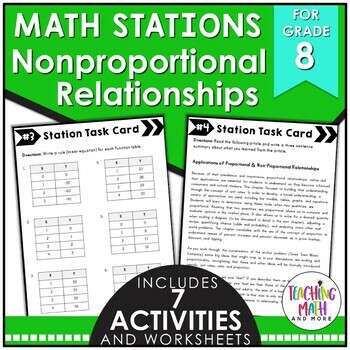Preview of Nonproportional Relationships Math Stations