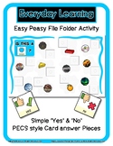 Nonagon - Shape - Yes / No File Folder with PECS Icon Cards *setA