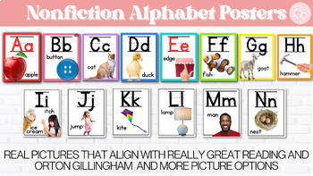 Preview of Nonfiction Alphabet Poster - Real Pictures Really Great Reading Orton Gillingham