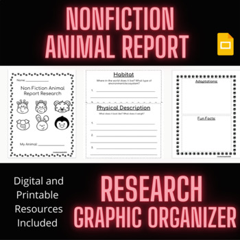 Preview of Nonfiction Animal Report: Research Notes (Graphic Organizer)