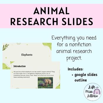 Preview of Nonfiction Animal Research Slides