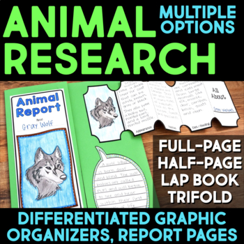 Preview of Animal Report Templates Writing Research Project Graphic Organizers, Lapbook