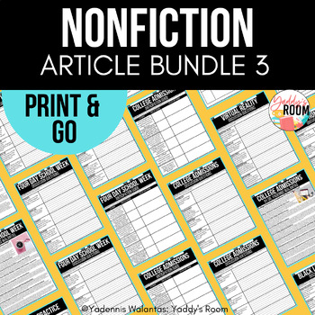 Preview of Nonfiction Article of the Week Lesson Bundle 3 - Discussion Questions & Answers