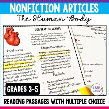 Preview of Nonfiction Articles on The Human Body, Reading Passages