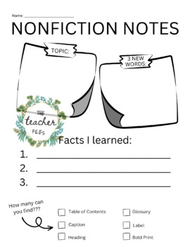 Preview of Nonfiction Book Comprehension Worksheet