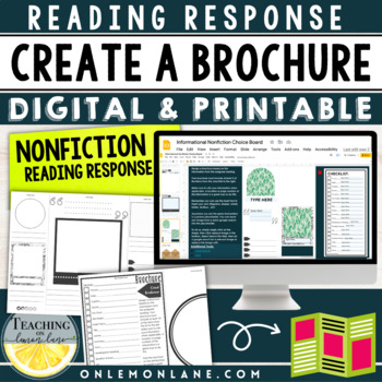 Preview of Nonfiction Book Report Idea Design Brochure Informational Text Response Project