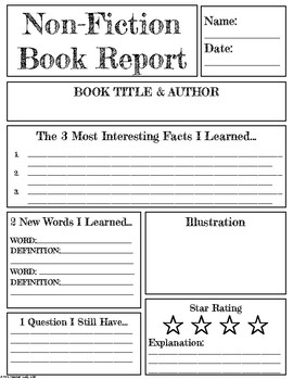 6th grade nonfiction book report