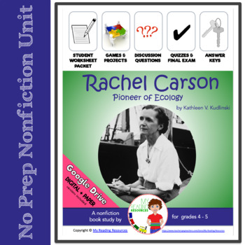 Preview of Nonfiction Book Study: Rachel Carson - Pioneer of Ecology (Print + DIGITAL)