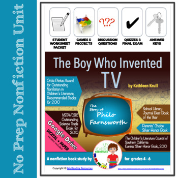 Preview of Nonfiction Book Study: The Boy Who Invented TV (Print + DIGITAL)