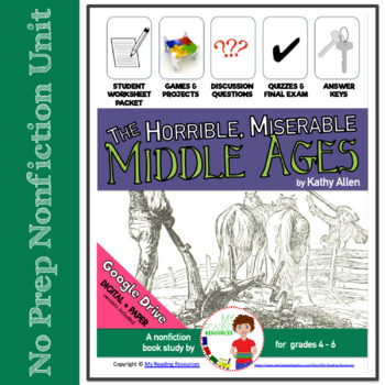 Preview of Nonfiction Book Study: The Horrible, Miserable Middle Ages (Print + DIGITAL)